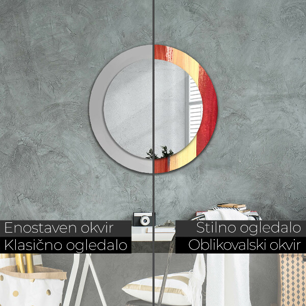 Abstraktný obrázok Okrúhle dekoračné zrkadlo na stenu