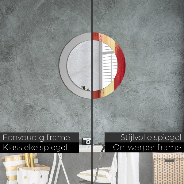 Abstraktný obrázok Okrúhle dekoračné zrkadlo na stenu