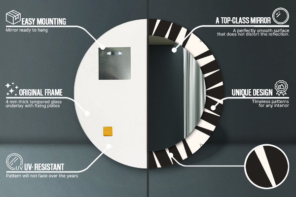 Geometria abstrakcie Okrúhle dekoračné zrkadlo