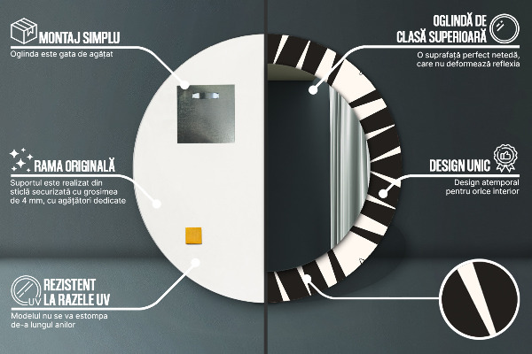 Geometria abstrakcie Okrúhle dekoračné zrkadlo