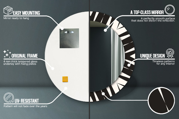 Geometria abstrakcie Okrúhle dekoračné zrkadlo