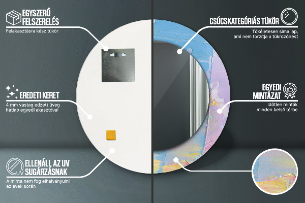 Textúra olejovej farby Okrúhle dekoračné zrkadlo na stenu