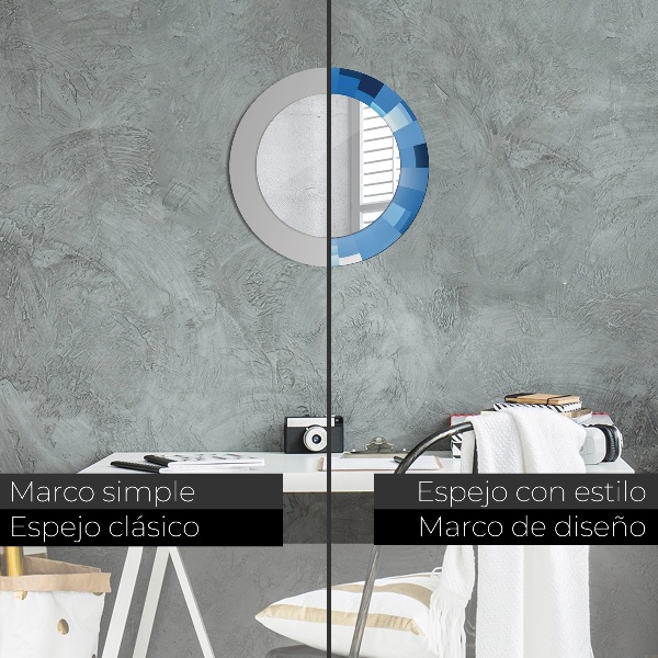 Modrý abstrakt Okrúhle dekoračné zrkadlo