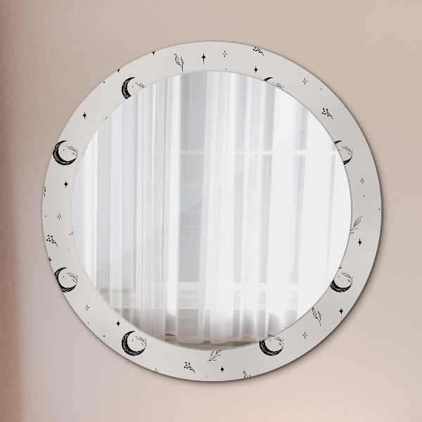 Kvetinové rastliny doodle Okrúhle dekoračné zrkadlo