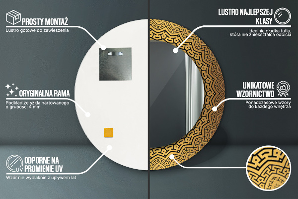 Grécka ozdoba Okrúhle dekoračné zrkadlo