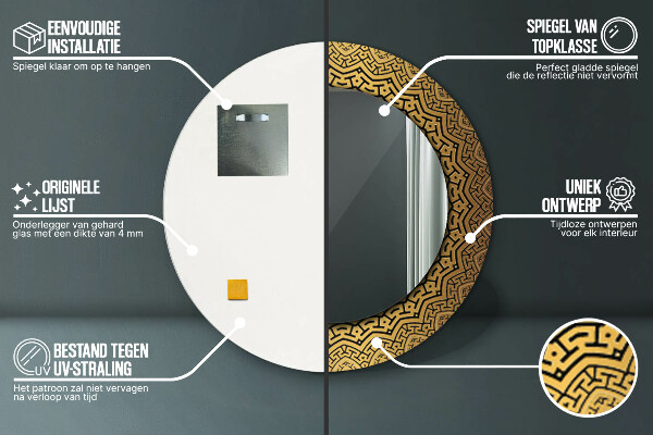 Grécka ozdoba Okrúhle dekoračné zrkadlo