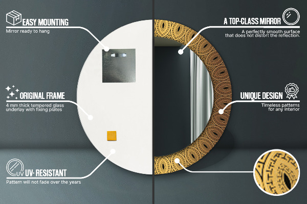 Grécka ozdoba Okrúhle dekoračné zrkadlo