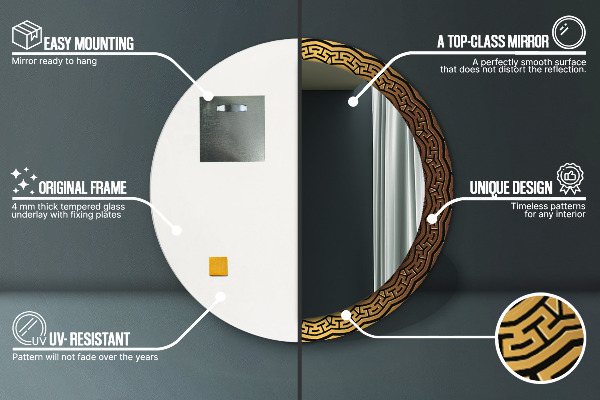 Grécka ozdoba Okrúhle dekoračné zrkadlo