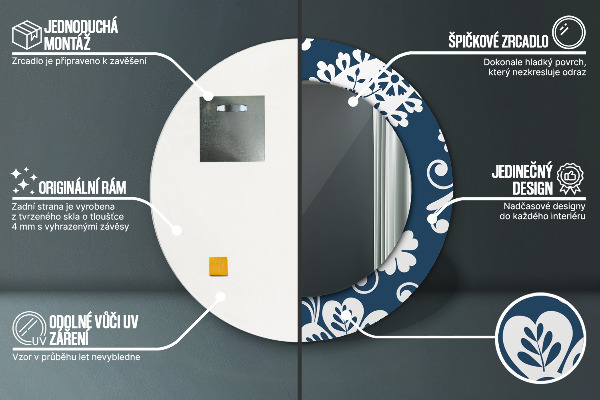 Zloženie Paisley Okrúhle dekoračné zrkadlo na stenu