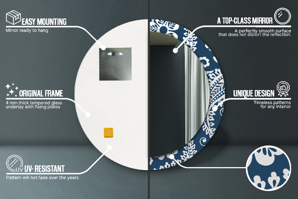 Zloženie Paisley Okrúhle dekoračné zrkadlo na stenu