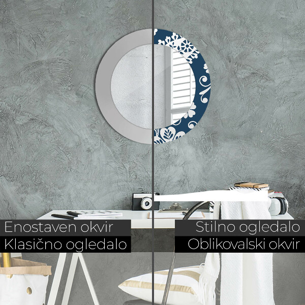 Zloženie Paisley Okrúhle dekoračné zrkadlo na stenu