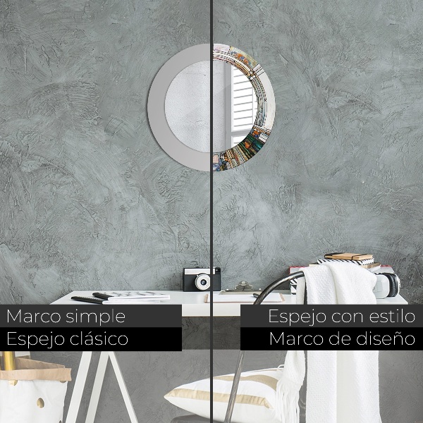 Abstraktné okno z farebného skla Okrúhle dekoračné zrkadlo na stenu