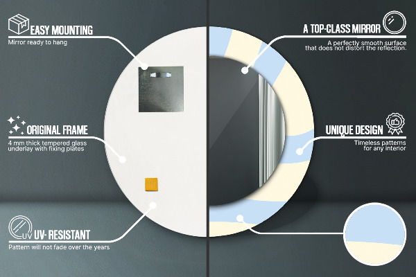 Abstraktný tvar Okrúhle dekoračné zrkadlo
