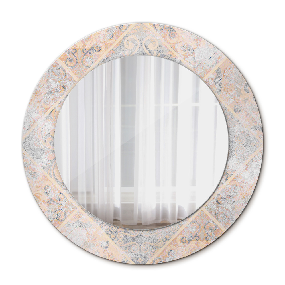 Ošúchaný mozaik Okrúhle dekoračné zrkadlo