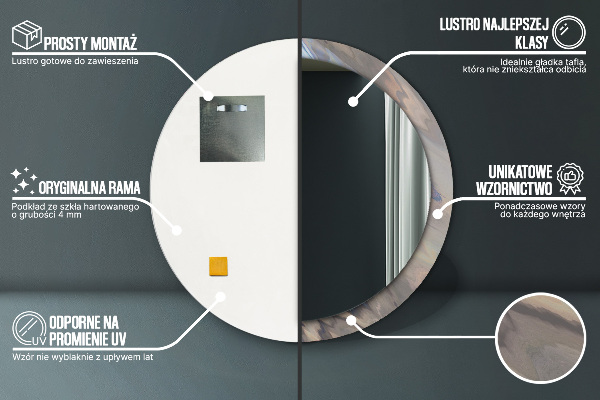 Holografická textúra Okrúhle zrkadlo s motívom