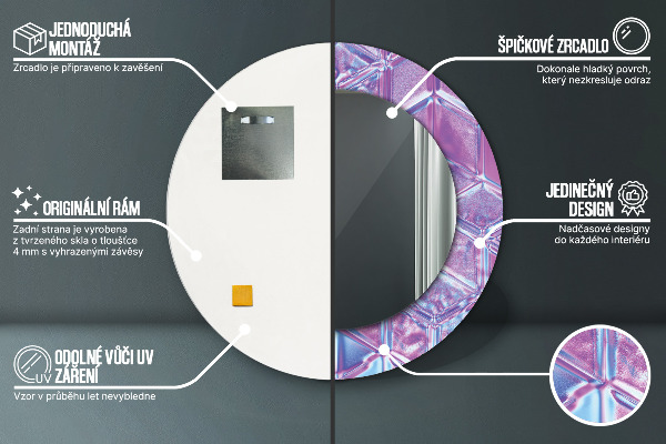 Abstraktný surálny Okrúhle zrkadlo s motívom