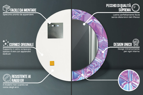 Abstraktný surálny Okrúhle zrkadlo s motívom