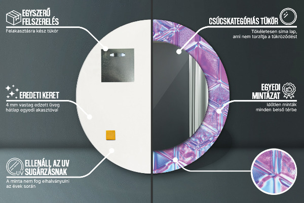 Abstraktný surálny Okrúhle zrkadlo s motívom