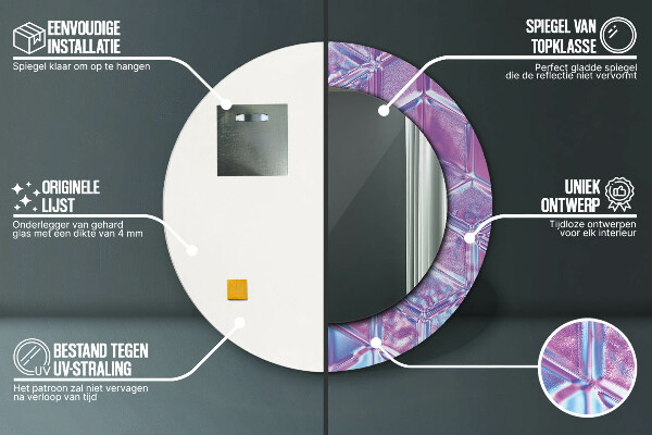 Abstraktný surálny Okrúhle zrkadlo s motívom