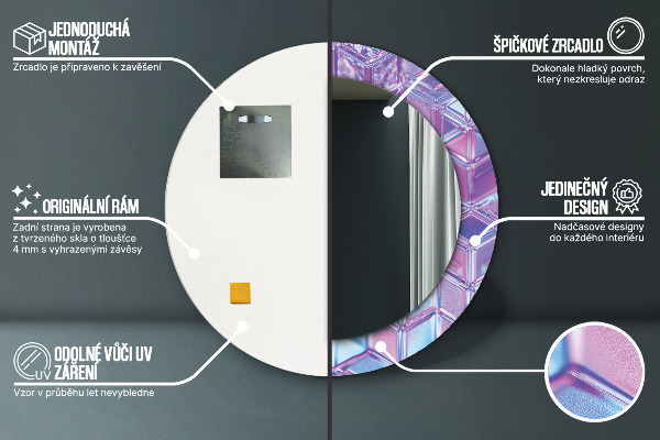 Abstraktný surálny Okrúhle zrkadlo s motívom