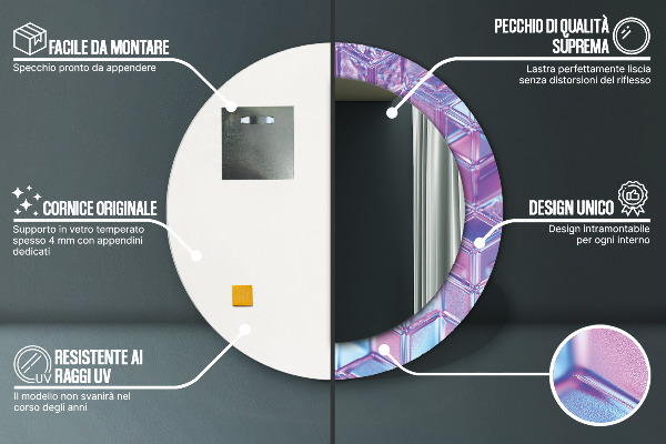 Abstraktný surálny Okrúhle zrkadlo s motívom