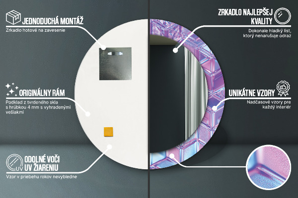 Abstraktný surálny Okrúhle zrkadlo s motívom