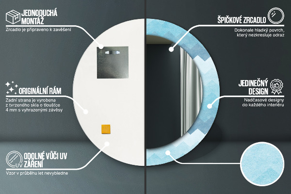 Vzor obuvníka Okrúhle zrkadlo s motívom