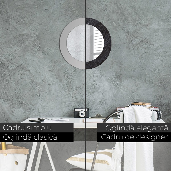 Čierny kameň Okrúhle zrkadlo s motívom