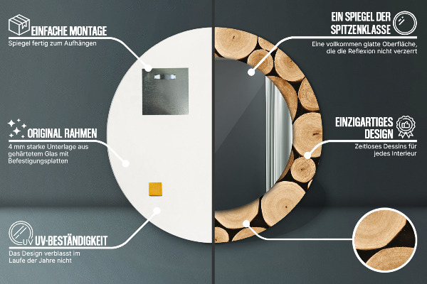 Protokoly Okrúhle dekoračné zrkadlo na stenu