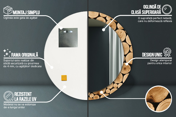 Protokoly Okrúhle dekoračné zrkadlo na stenu