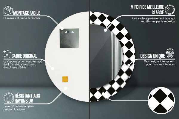 Šachový stôl Okrúhle dekoračné zrkadlo