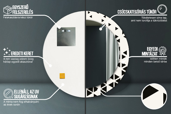 Abstraktný geometrický Okrúhle dekoračné zrkadlo