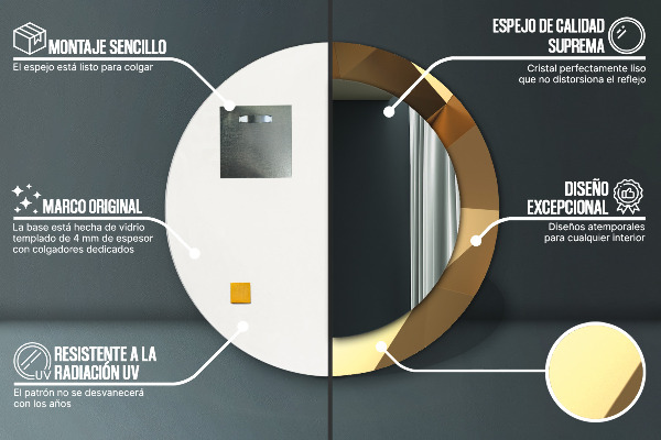 Abstrakcia zlata Okrúhle dekoračné zrkadlo