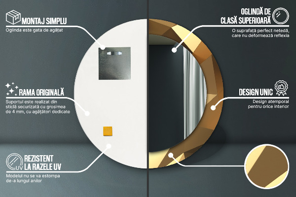 Abstrakcia zlata Okrúhle dekoračné zrkadlo