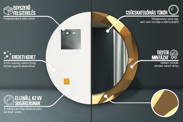 Abstrakcia zlata Okrúhle dekoračné zrkadlo