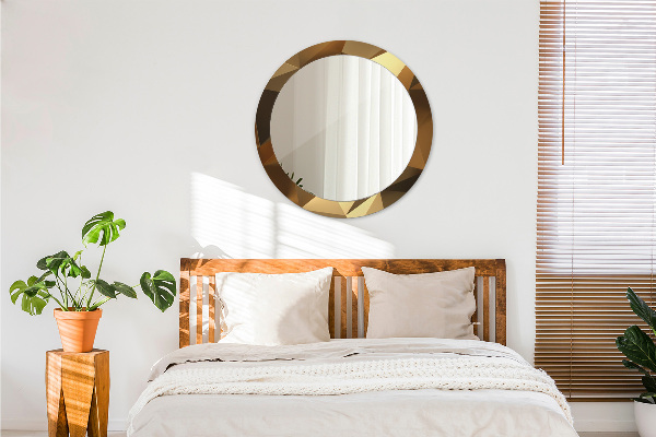 Abstrakcia zlata Okrúhle dekoračné zrkadlo