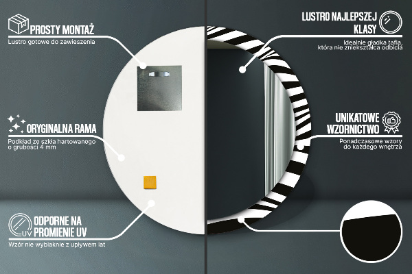 Abstraktná vlna Okrúhle dekoračné zrkadlo na stenu