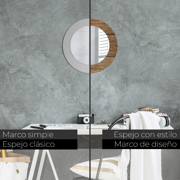 Staré drevo Okrúhle zrkadlo s motívom