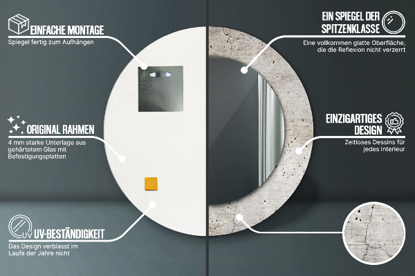 Betón Okrúhle zrkadlo s motívom