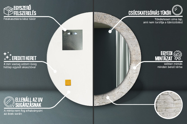 Betón Okrúhle zrkadlo s motívom