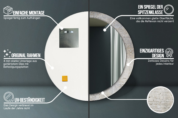 Betón Okrúhle zrkadlo s motívom