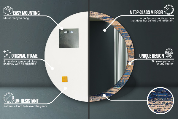 Abstraktné drevo Okrúhle zrkadlo s motívom