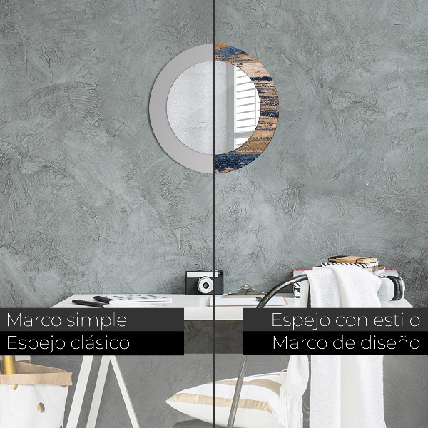 Abstraktné drevo Okrúhle zrkadlo s motívom