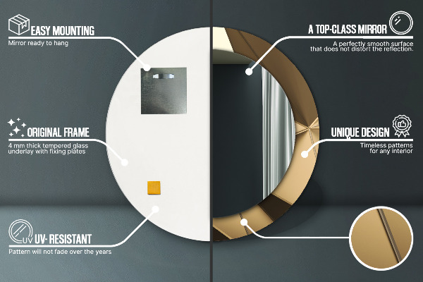 Moderná abstrakcia Okrúhle dekoračné zrkadlo na stenu