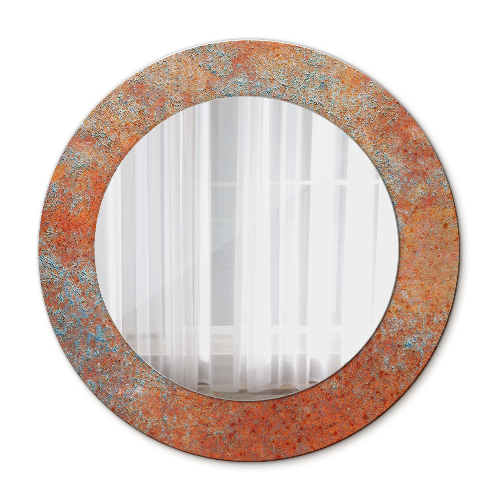 Hrdzavý kov Okrúhle dekoračné zrkadlo