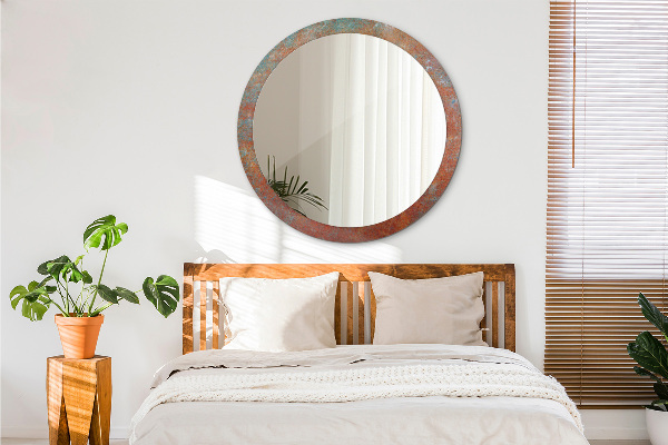 Hrdzavý kov Okrúhle dekoračné zrkadlo
