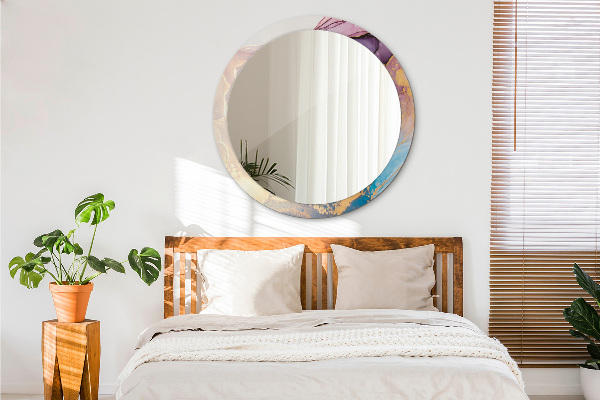 Mramorový kameň Okrúhle zrkadlo s motívom