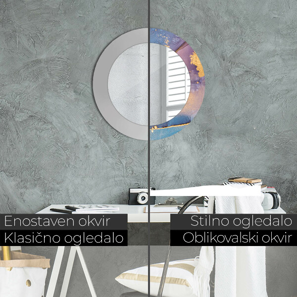 Mramorový kameň Okrúhle zrkadlo s motívom