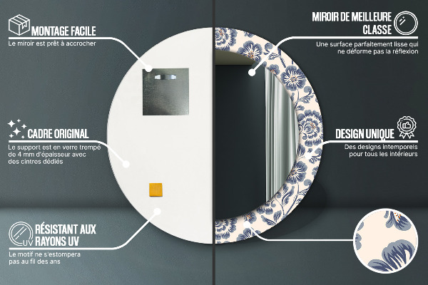 Kvetina Okrúhle dekoračné zrkadlo