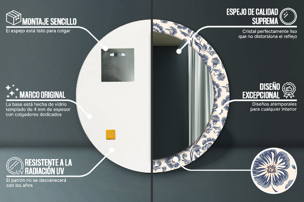 Kvetina Okrúhle dekoračné zrkadlo